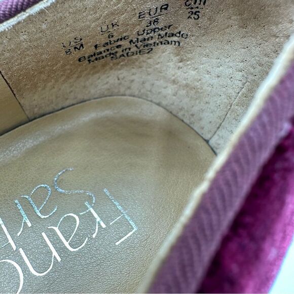 Franco Sarto Burgundy Velvet Flats w/Metallic Heel Holiday Festive 8 - Picture 8 of 14